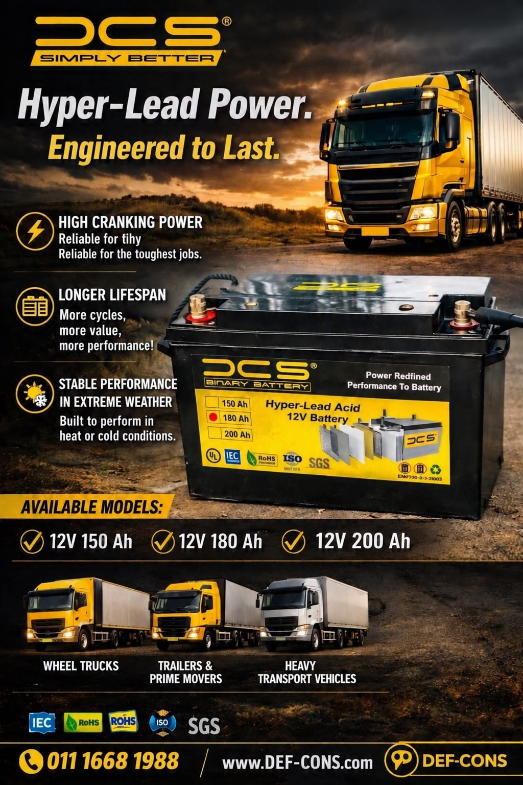 Hyper-Lead Acid 12V 180AH